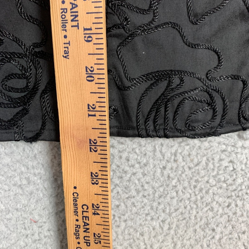 Samuel Dong Jacket Womens Medium Black Floral Textured Embroidered Zip‎ Up Artsy - Picture 7 of 9
